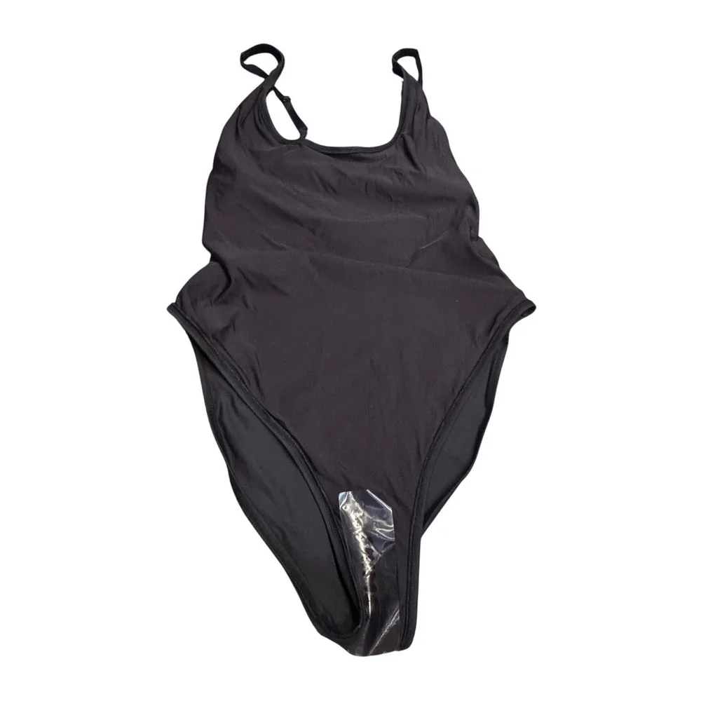 SKIMS Signature Swim Scoop Neck Onepiece Onyx Black‎ XL NEW